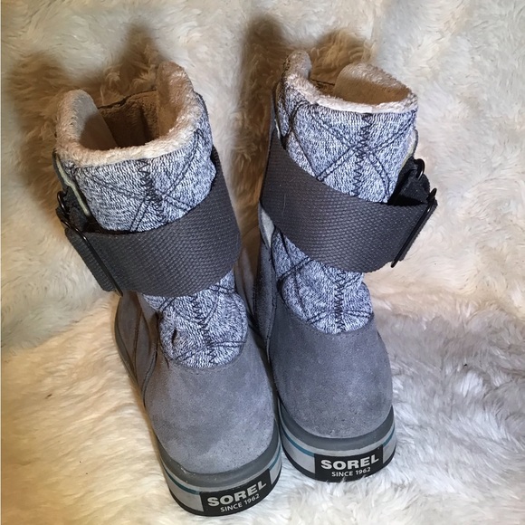 Sorel gray waterproof womens leather boots size 9 - Picture 3 of 6